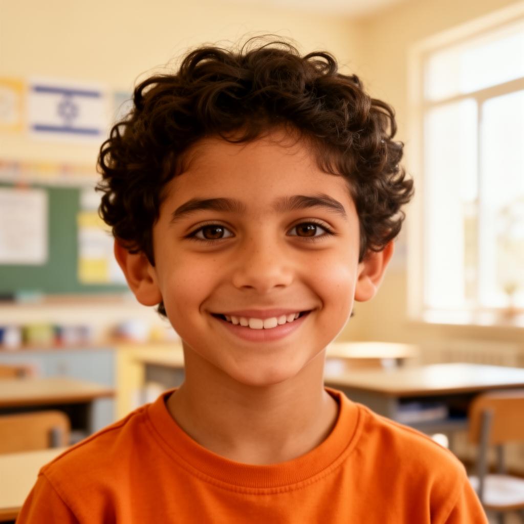 ילד מחייך בביטחון עצמי