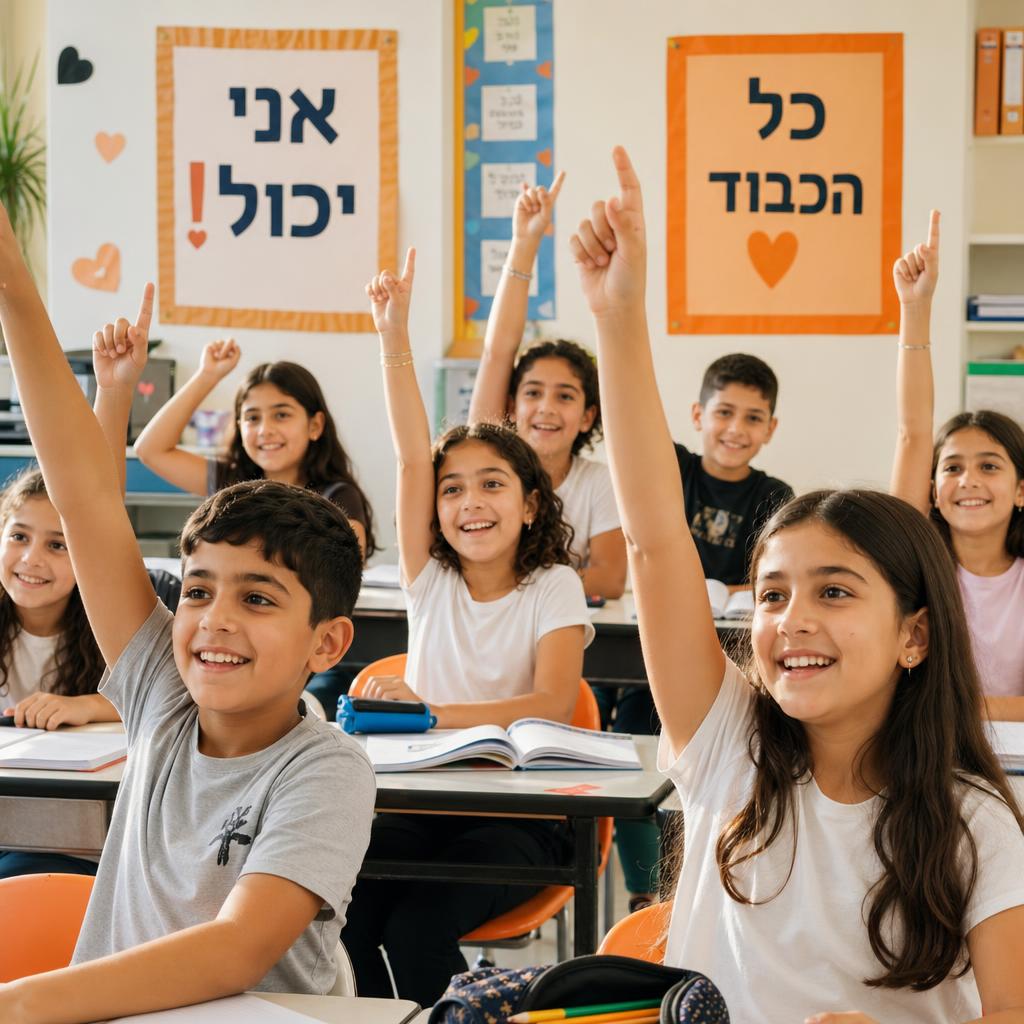 ילדים שמחים לומדים יחד עם מוטיבציה
